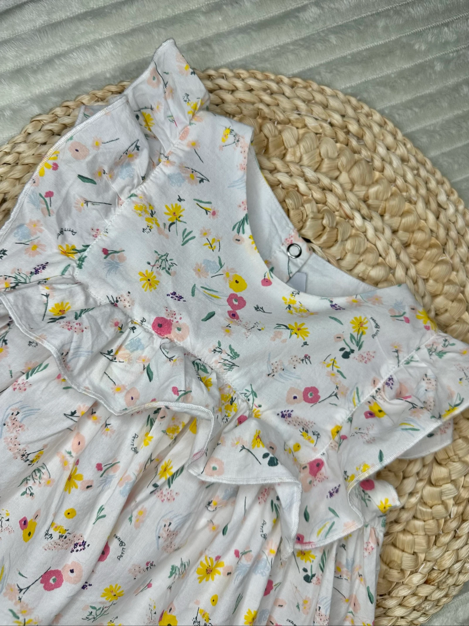 Bloemenjurk Petit Bateau korte mouwen 18 maanden – photo 2